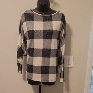 Maurices Black and White Boxy Blouse